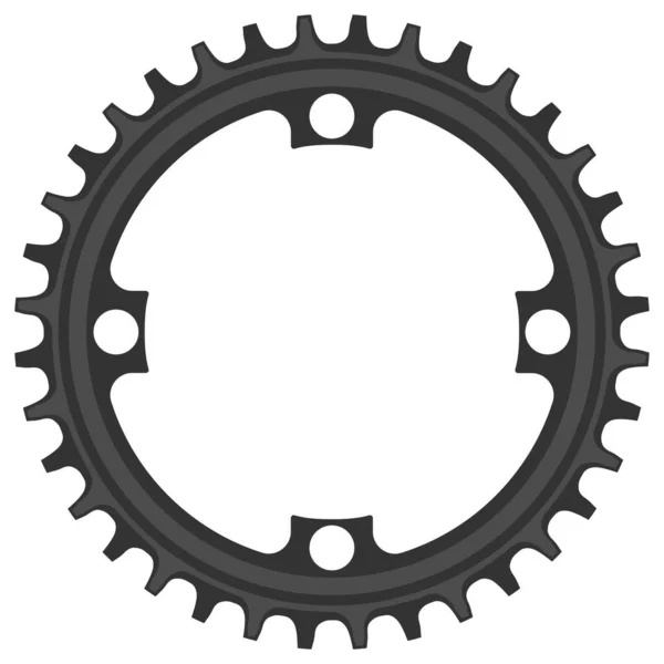 Vector de cadena de bicicleta de 36 dientes aislados. Equipo de Mtb . — Archivo Imágenes Vectoriales