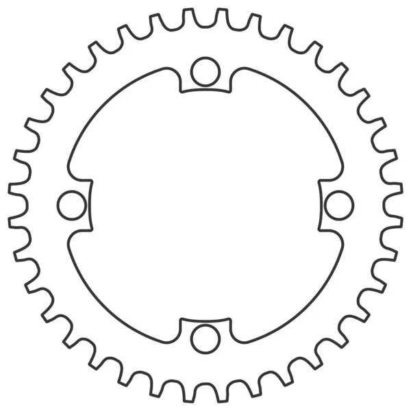 Vektör Bisiklet zincirleme 36 diş izole. Mtb dişli.