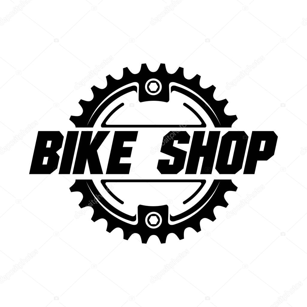 Bicycle shop logo design. Vector illustration