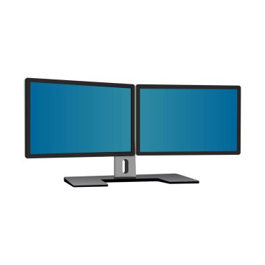 Çift monitörlü iki masaüstü monitörü, tam HD görünüm oranı 16-9