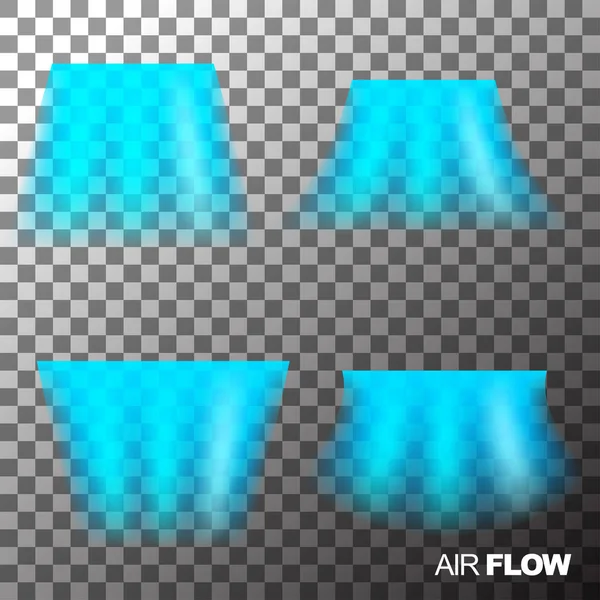 Air flow of clean or cold air from conditioner. Isolated on transparent background. — 스톡 벡터