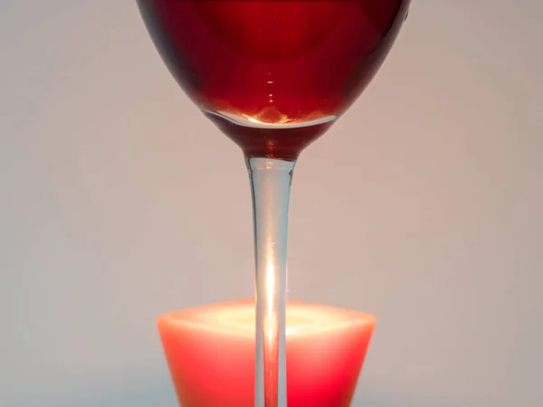 Келих вина і свічка — стокове фото