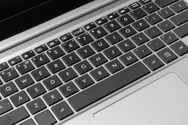 Czarna klawiatura laptopa zbliżenie — Zdjęcie stockowe