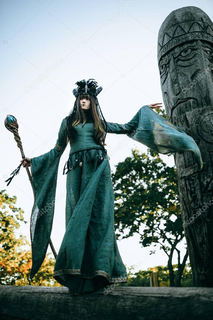 Woman-shaman with horns