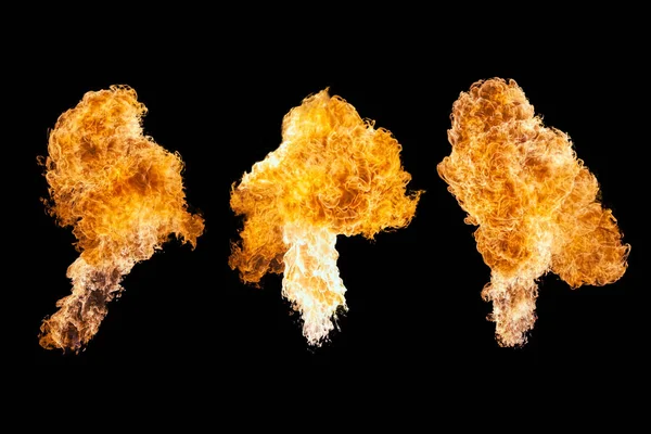 Взрыв огня, изолированный на черном фоне — стоковое фото