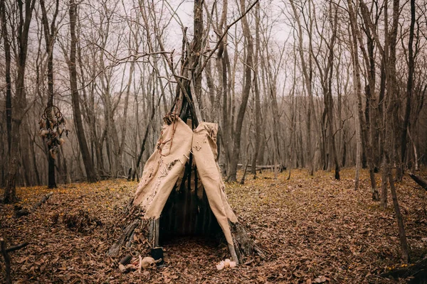 Witch tent in a autumn forest — Stock Photo, Image