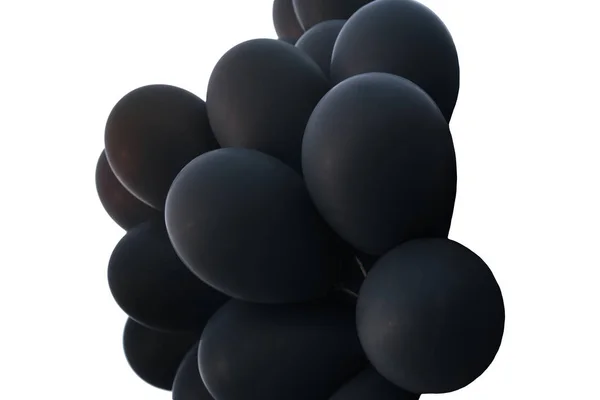 Schwarze Luftballons isoliert auf weißen — Stockfoto