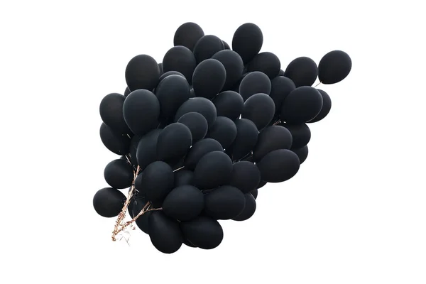 Balões pretos isolados em branco — Fotografia de Stock