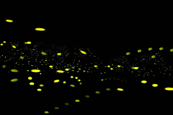 Firefly, světlušky na černém pozadí — Stock fotografie