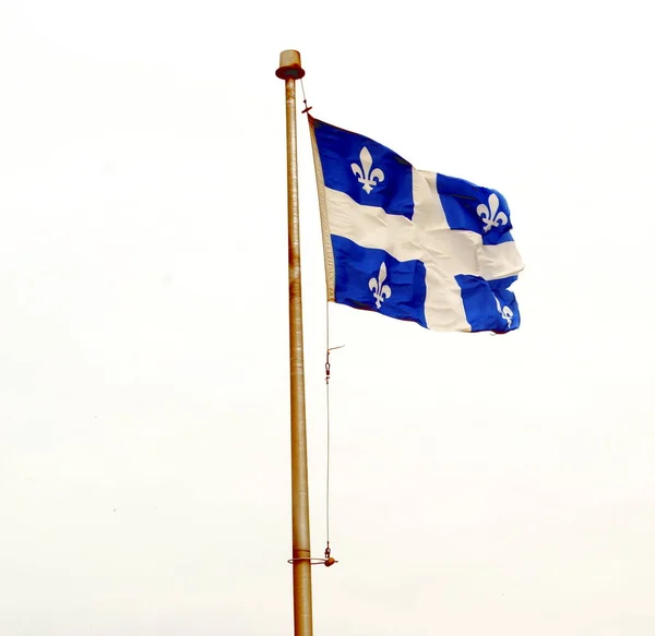 Bandiera del Quebec davanti allo sfondo bianco — Foto Stock