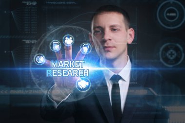 Ekonomi, teknoloji, Internet ve ağ kavramı. Genç busine