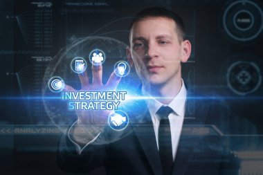 Ekonomi, teknoloji, Internet ve ağ kavramı. Genç busine