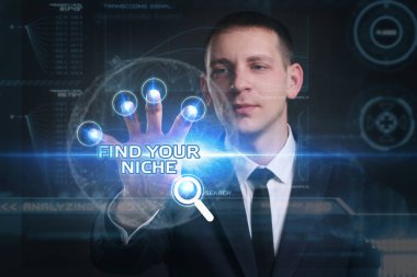 Ekonomi, teknoloji, Internet ve ağ kavramı. Genç busine