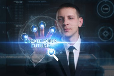 Ekonomi, teknoloji, Internet ve ağ kavramı. Genç busine