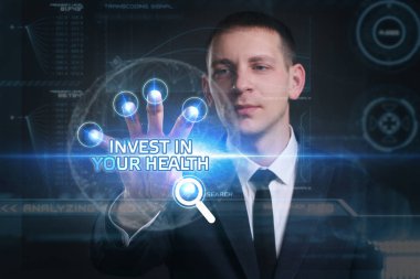 Ekonomi, teknoloji, Internet ve ağ kavramı. Genç busine