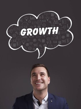 İş, teknoloji, Internet ve pazarlama. Genç işadamı 