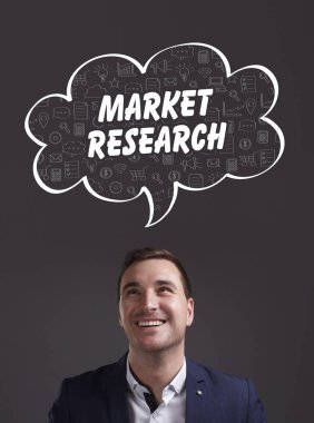 İş, teknoloji, Internet ve pazarlama. Genç işadamı 