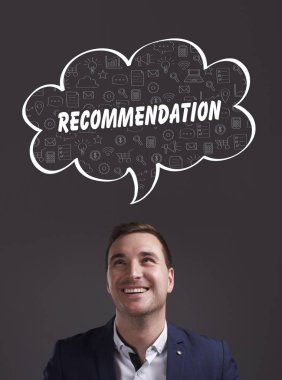 İş, teknoloji, Internet ve pazarlama. Genç işadamı 