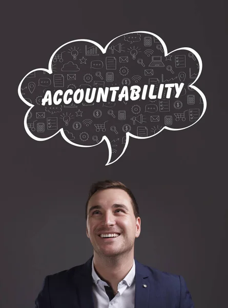 İş, teknoloji, Internet ve pazarlama. Genç işadamı 