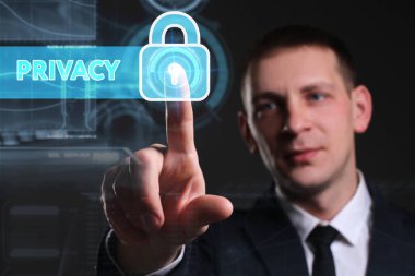 Ekonomi, teknoloji, Internet ve ağ kavramı. Genç busine