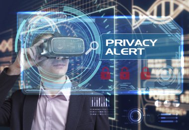 Ekonomi, teknoloji, Internet ve ağ kavramı. Genç busine