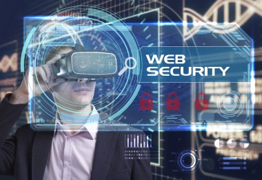 Ekonomi, teknoloji, Internet ve ağ kavramı. Genç busine