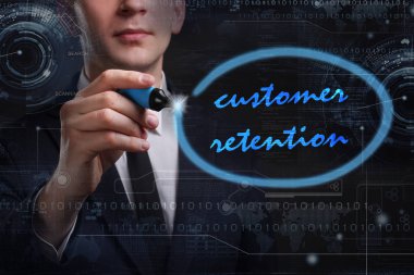 Ekonomi, teknoloji, Internet ve ağ kavramı. Genç busine