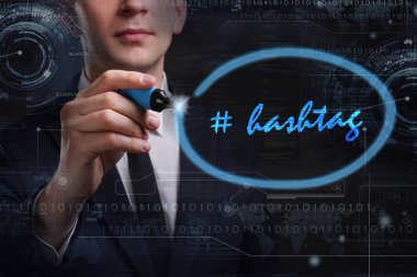 Ekonomi, teknoloji, Internet ve ağ kavramı. Genç busine