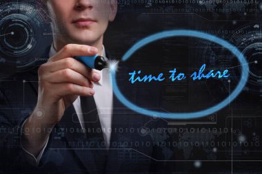 Ekonomi, teknoloji, Internet ve ağ kavramı. Genç busine