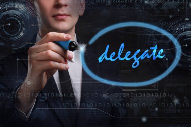 Ekonomi, teknoloji, Internet ve ağ kavramı. Genç busine