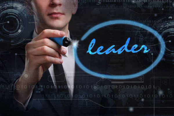 Ekonomi, teknoloji, Internet ve ağ kavramı. Genç busine