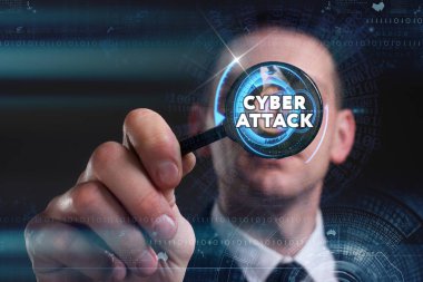 Ekonomi, teknoloji, Internet ve ağ kavramı. Genç busine