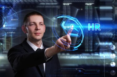 Ekonomi, teknoloji, Internet ve ağ kavramı. Genç busine