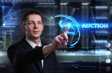Ekonomi, teknoloji, Internet ve ağ kavramı. Genç busine