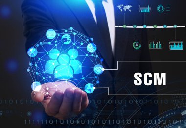 Ekonomi, teknoloji, Internet ve ağ kavramı. Genç busine