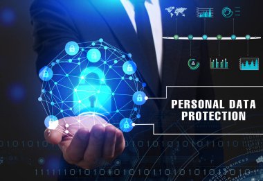 Ekonomi, teknoloji, Internet ve ağ kavramı. Genç busine