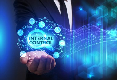 Ekonomi, teknoloji, Internet ve ağ kavramı. Genç busine