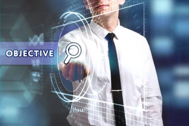 Ekonomi, teknoloji, Internet ve ağ kavramı. Genç busine