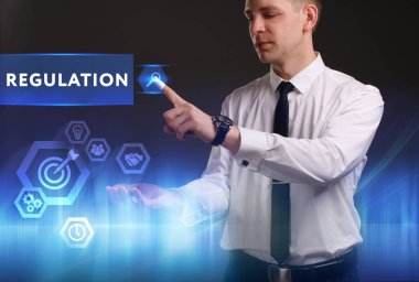 Ekonomi, teknoloji, Internet ve ağ kavramı. Genç busine