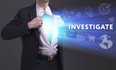 Ekonomi, teknoloji, Internet ve ağ kavramı. Genç busine