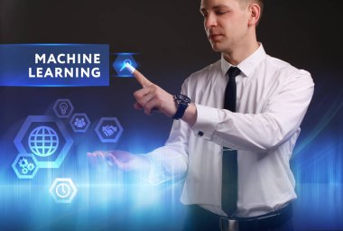 Ekonomi, teknoloji, Internet ve ağ kavramı. Genç busine