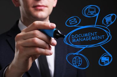 Ekonomi, teknoloji, Internet ve ağ kavramı. Genç busine
