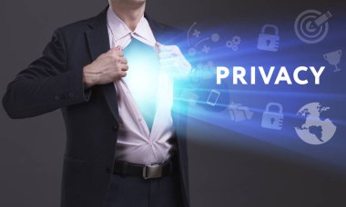 Ekonomi, teknoloji, Internet ve ağ kavramı. Genç busine