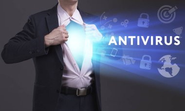 Ekonomi, teknoloji, Internet ve ağ kavramı. Genç busine