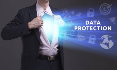 Ekonomi, teknoloji, Internet ve ağ kavramı. Genç busine