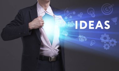 Ekonomi, teknoloji, Internet ve ağ kavramı. Genç busine