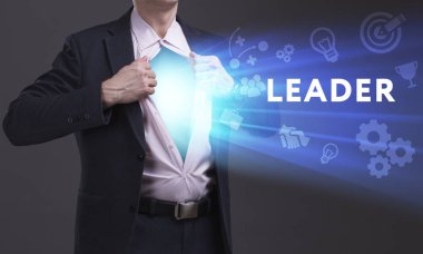 Ekonomi, teknoloji, Internet ve ağ kavramı. Genç busine