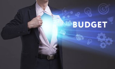 Ekonomi, teknoloji, Internet ve ağ kavramı. Genç busine
