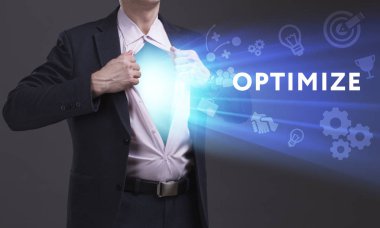 Ekonomi, teknoloji, Internet ve ağ kavramı. Genç busine