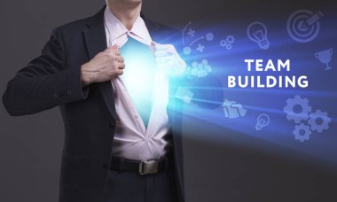 Ekonomi, teknoloji, Internet ve ağ kavramı. Genç busine